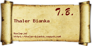 Thaler Bianka névjegykártya